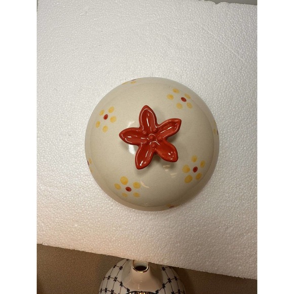 Temptations Old World Red Canister Cookie Jar with Lid 6.5" x 9" EUC - Picture 5 of 9